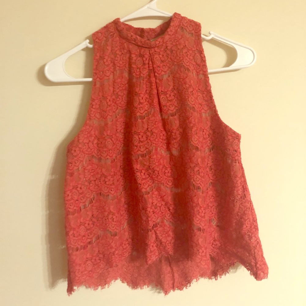 Salmon Laced Crop Top